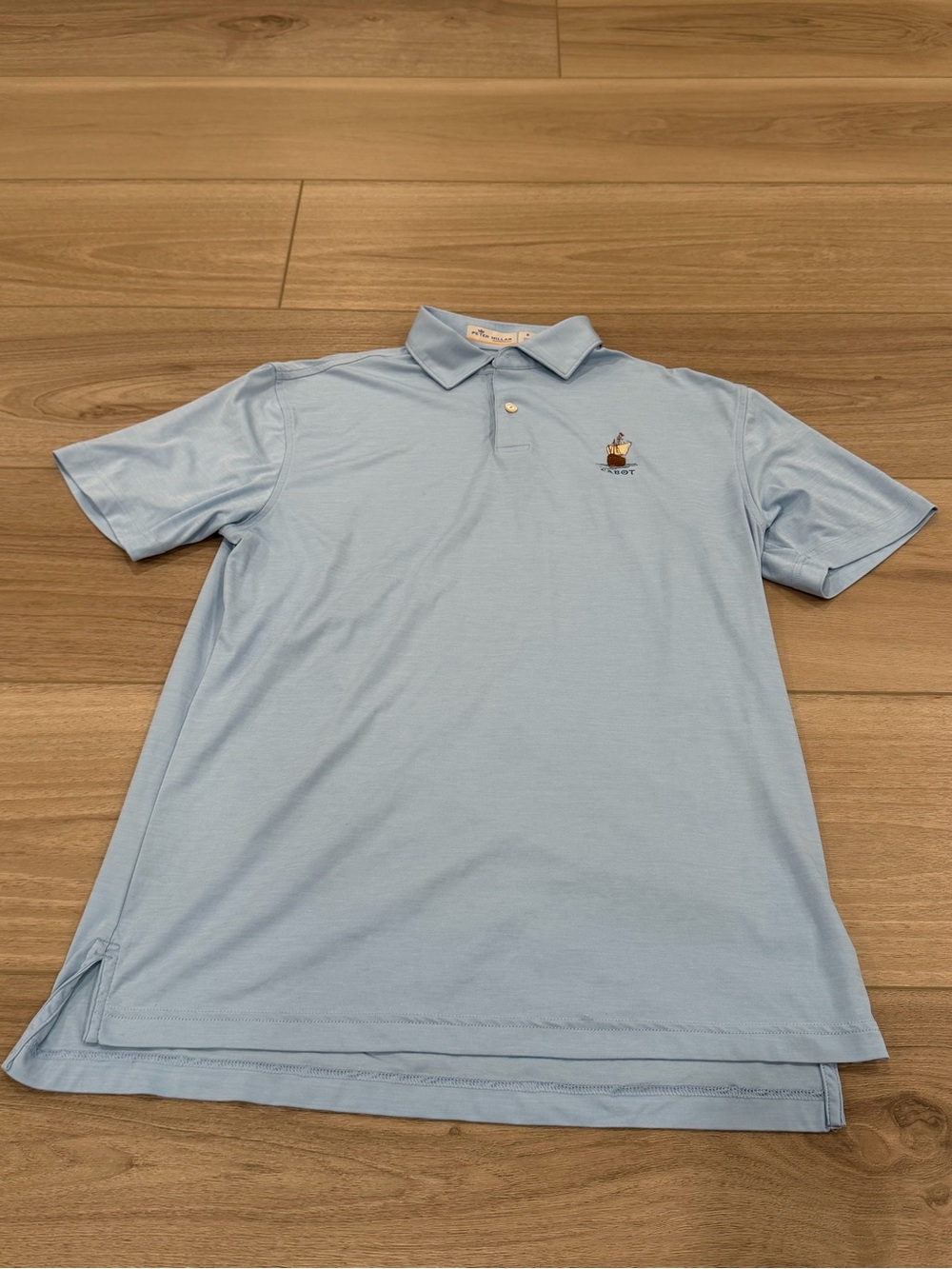 Peter Millar Polo Shirt Mens Small Blue Cabot Golf Performance Featherweight